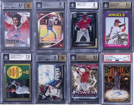 2019-2021 Shohei Ohtani (#1/1) Graded Card Collection (8 Different Cards) - Featuring 2019 Topps Finest Signed Superfractor Card & 2020 Topps Archives All-Star Rookies Gold Foil